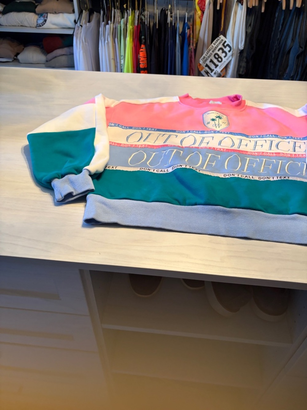 Colorblock 'Out of Office' Crewneck Sweatshirt by Yellow the Label - Picture 2 of 16